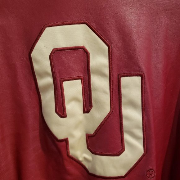 Vintage Holloway Oklahoma Sooners Varsity Leather Jacket Men Sz 2XL Made In USA - Picture 9 of 16